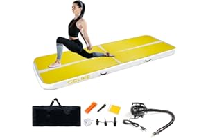 CCLIFE Airtrack Tappetino Ginnastica Gonfiabile artistica Materassino in PVC Air Track Tumbling 3/4/5m Spessore 10cm con Pompa elettrica Per Casa/Yoga/Fitness