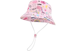 JUPSK Dziecięca czapka plażowa, unisex, letni kapelusz wiadro kapelusz szeroki daszek ochrona przeciwsłoneczna składany dziecięcy kapelusz przeciwsłoneczny z motywem dinozaura jednorożca