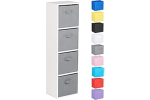 Hartleys 4 Tier White Cube Unit - Choice of Storage Boxes