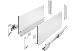 GTV AXIS PRO I Guías para cajones con extensión completa I Blanco I Capacidad de carga hasta 40 kg I Sistema Push to Open I Acceso libre I Ancho: 500 mm I Altura: 200 mm