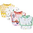 LCHYG 4 Pack Baby Bib Infant, Waterproof Bib for Baby Boy or Girl, Toddlers Feeding Bib with Crumb Catcher Pocket Washable Soft