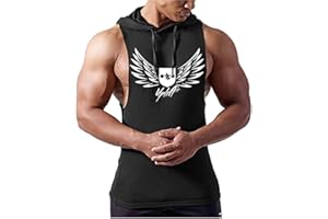 COWBI Camiseta Tirantes con Capucha Hombre Culturismo Fitness Deportiva Ropa