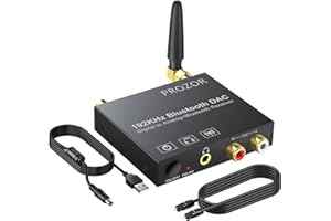 PROZOR 192 kHz cyfrowy na analogowy konwerter audio z odbiornikiem Bluetooth 5.0 przetwornik DAC cyfrowy koncentryczny Toslink na analogowy stereo L/R RCA 3,5 mm adapter audio Toslink optyczny do 3,5 mm