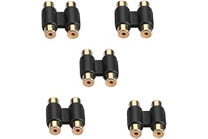 S SIENOC Doble 2 x RCA Phono Coupler Hembra a Hembra Adaptador de Conector de Video y Audio