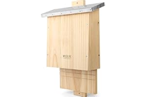 WILDLIFE FRIEND I Large Heavy Bat Box in Accordance with NABU – Screwed Solid Wood & 100% Weatherproof, Untreated, Bat House & Nesting Box Bats, Summer & Winter Quarters