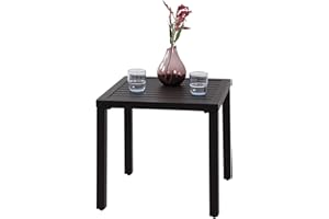 PHIVILLA Outdoor Garden Coffee Table Small Metal Table Express Square Black 48 * 48 * 46cm