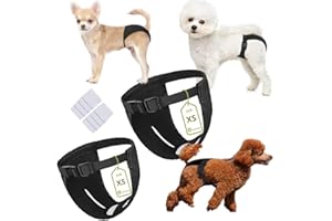WAGVOGUE Bragas Perras Menstruales. Braguitas Perro Celo Hembra. Braga Perro Celo Hembra. Bragas para Perros Celo Hembra- 2 uds Incluye 8 Toallas SANITARIAS, Talla XS, Negro