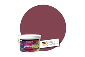 WALLCOVER Colors Wandfarbe Rot 2.5 L für Innen dunkel Matt Innenfarbe | Profi Innenwandfarbe Napoli 3F in Premium Qualität | weitere Größen erhältlich