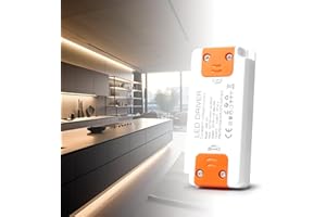 Transformador 220V a 12V, BRIMETI 24W LED Driver 2A Ultra Fino Fuente de Alimentación 220V a 12V DC Driver de Bajo Tensión Controlador LED Voltaje Constante