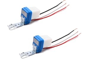YOUNLEN 2 Pcs AC 10A 220V Auto on Off Photocell Light Switch,Dusk to Dawn Sensor,Motion Sensor Light Switch