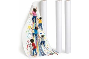 Förpackning med 2 ritpappersrullar 44 cm x 15 m, 70 g/m² målarpappersrulle, vit ritpappersrulle - 15 m konstnärsrulle för mål