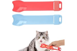NQEUEPN 2pcs Mangeoire en Bande de Chat, Cuillère à Friandises à Lécher pour Chaton Mignon Mangeoire à Bande pour Chat Cuillère à Bande de Friandises Innovante pour Chiens et Chats (Rose, Bleu)