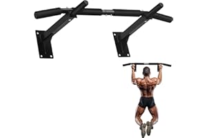 GRANDMA SHARK Pull Up Bar Wall Mounted, Chin Up Bar with Foam Padded Hand Grips, Upper Body Workout Bracket Bar for Home Gym Exercise Strength Training, Heavy Duty 200kg / 440lbs