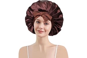 Coubeau Seidenhaube zum schlafen für Damen -100% Silk Bonnet Schlafhaube Seide Haarhaube für die Nacht Seide Bonnet Sleep Cap