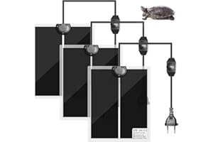 GAOUTO 3 tappetini riscaldanti Terrarium, 5 W, adesivi rettili, con termostato, per piante con regolazione della temperatura, per rettili, serpenti, lucertole, cuscini riscaldanti per acquari (14 x 15