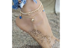 Clataly Sun Moon Braccialetti Della Caviglia Multistrato Ananas Amore Tartaruga Perline Della Caviglia Accessori Estivi Beach Foot Gioielli per Le Donne Ragazze (Starfish Love Anklet)
