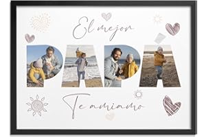 Pictalia - Father's Day Photo Frame, Personalized Father's Day Gift, Papa Photo Frame, Personalized Father's Day Gifts, Happy Father's Day, Original Father's Day Gift, Father Gift
