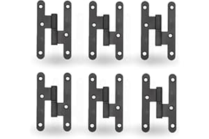 AZERODESIGN Pernio Bisagra Puertas de Madera Interior, Material Acero son Remates pack de 6 unidades medidas de 100 x 57mm con cantos redondos Acabado en Color Negro epoxi (IZQUIERDA)