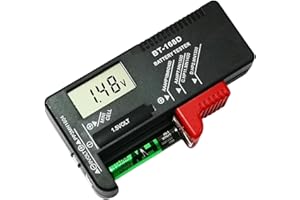 GARNIRISE LED Digital Household Battery Tester for All Batteries Uk Battery Checker Multi Size for AA AAA C D 9V 1.5V Button Cell Batteries (Requires No Battery to Operate)
