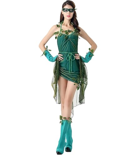 Sexy Naturgöttin Ivy Kostüm Für Damen – Mit Maske & Gürtel Für Karneval & Mottoparties | Efeu-Look