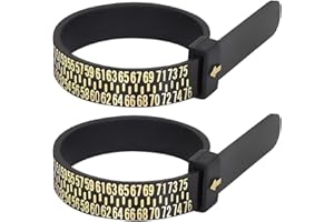 KXUSW 2 Piezas Medidor Anillos-Medidor de Anillos-Tamaño Europeo - se Puede Reutilizar - para Personalizar Anillos Nuevos (Negro)