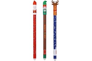 SONNENA 3er Weihnachten Stifte Löschbares,Rot, Blau, Grün 2024 Weihnachten edition Special löschbare Tintenstifte,Santa Rentier Kind Design löschbare Stift für Zeichnung schreiben Löschbarer Weihnachtsstift