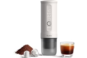 Outin Nano Przenośny elektryczny ekspres do kawy espresso z 3-4 minutowym samonagrzewaniem 5V, 20 barowy ekspres samochodowy kompatybilny z kapsułkami NS i kawą mieloną