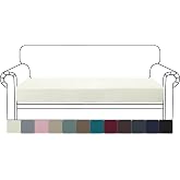 YSTELLAA Sofa Seat Cover, 3 Seats, Beige | Elastic Separate Sofa Cushion Cover, Non-Slip Sofa Seat Protector, Washable, and S