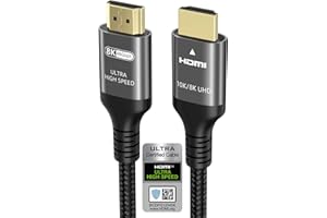 Ubluker 10K 8K 4K Cable HDMI 48Gbps 2.5M, Certificado Ultra Alta Velocidad HDMI® Cable 4K 240Hz 144Hz 8K60Hz 0.01ms HDR10+ ARC eARC HDCP2.3 Netflix Roku TV PC Monitor Proyector PS5 Xbox