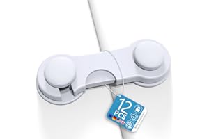 Bloque Porte Bébé, Kimsky 12 Pièces Bloque Porte, Sécurité Enfant Placard, Securite Placard Enfant, Porte Securite Bébé pour Meubles, Cuisine, avec Adhésif, Aucun Perçage Requis - Blanc