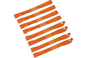 LITTOU KOLOME 1" x 12" Doppelschlaufen Zurrschlaufen Schlaufen Spanngurte für Motorrad, ATV, UTV, Fahrrad - 2300 Lbs (Orange, 8 Stück)