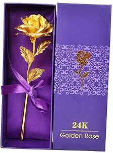 NIRVIC - Golden Rose with Box for Couple, Gift Items