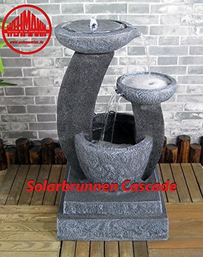 Solarspringbrunnen Solarbrunnen Cascade Garten Brunnen Kaskade Komplettset für Garten und Terrasse Tag und Nacht ! ✔NEU
