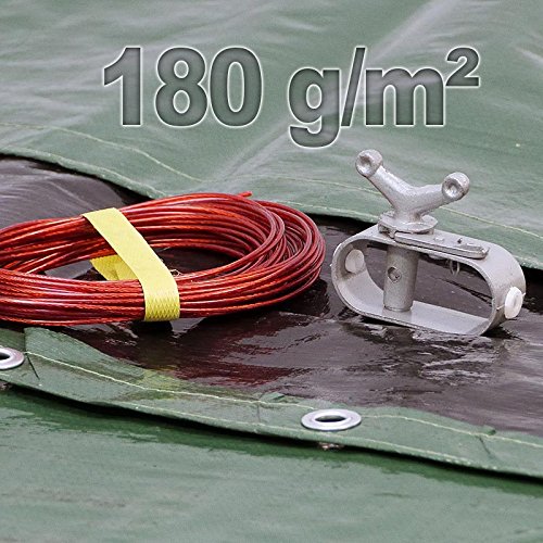 Abdeckplane Pool rund 350-360 cm Winterabdeckplane – 180g/m² – Poolplane - 3