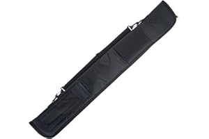 ‎AUTOMATEN HOFFMANN Automaten Hoffmann Billard-Queue-Tasche | Queue-Köcher für 1 Billardqueue | Schwarz o. Blau | Gefüttert, Tragegriff, Tragegurt, Zubehörtaschen | Nylongewebe | 88x13x3 cm | 300 g