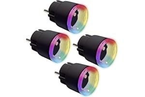 Shelly Plus Plug S Viererpack - Intelligente Steckdose Funktioniert mit Alexa & Google Home, programmierbare mit Sprachsteuerung, Bluetooth; Wi-Fi-Gerät zur Automatisierung von Geräten Schwarz