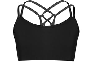 TiaoBug Tank Top de Tirantes Deporte para Niñas de Danza Gimnasia Running Sujetador Deportivo Elástico Básico para Niñas Infántil de Actuación
