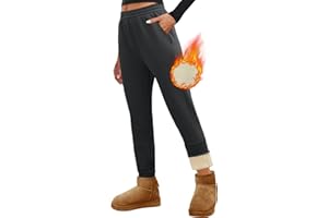 TOMEEK Pantaloni della Tuta da Donna Inverno Termici Pantaloni da Jogging in Felpa Leggins Sportivi Donna con 2 Tasche Pantaloni Tuta Felpati Jogger Sweatpants
