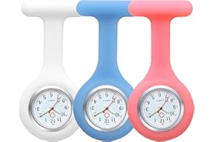 CKDSA 3 relojes de silicona para enfermeras con broche de diseño de control de infecciones, reloj médico duradero, fácil de transportar con pin para profesionales de la salud, enfermeras, médicos