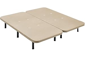 HOGAR24 ES | Gepolsterter Boden aus 3D-Gewebe in Beige, mit Belüftungsventilen, inkl. Metallbein-Set von 25 cm, Maße: 160 x 200 cm
