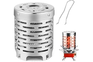 Riisoyu Mini Camping Heater, Traveling Stove Heater with Handle Portable Stainless Steel Tent Heating Cover solo stove for Camping Hiking Picnic Outdoor Sliver