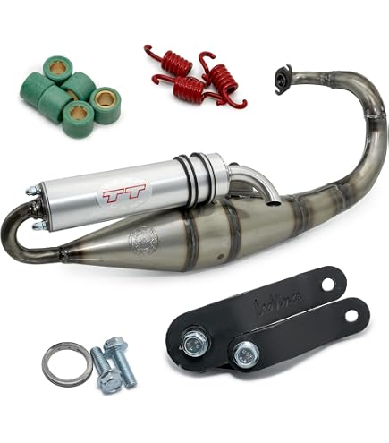 Tecnigas Q-Tre, cromo/carbono, compatible con RY8, RX8, RY6, F-ACT, Matrix, Focus, Goccia, Hacker (50 ccm 2T