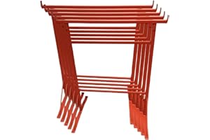 HILL TOP FABRICATIONS LTD 5 x Builders Trestles Size NO.3, Adjust from 1.0m - 1.8m (Trestle Band Stands) SWL 400kg Made in The UK - Powder Coated Orange for Hard-Wearing Finish. Ideal for Builders.