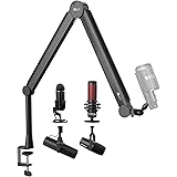 IXTECH Braccio Microfono Asta Microfono Scrivania Regolabile Supporto Microfono da Tavolo ruotabile a 360° Supporto Pieghevol
