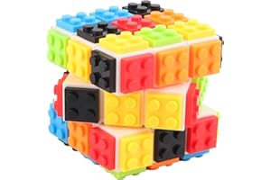 FUNXIM Speed Rubix Cube 3x3, Build-on Brick Magic Cube 2 in 1 Brain Bricks e Teaser Puzzle Compatibile con Lego per Bambini Adulti Ragazzi Ragazze (Bianco)