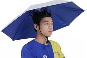 PILIPANE 77cm Sunscreen Windproof Hands Free Head Umbrella Cap Head Mounted Umbrella Top Folding Hat Umbrella for Adults and Kids Men Women,Umbrella Hat, Headwear Umbrella Head Hats Outdoor Umbrella Sun