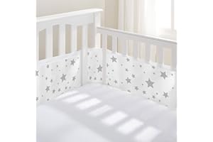 SHENGRUILI Bettumrandung Babybett,Baby Nestchen Bettumrandung,Kopfumrandung Babybett,Babybett Atmungsaktiver Kollisionsschutz,Babybett Umrandungen,für Neugeborene,Jungen und Mädchen Weiß Pentagramm