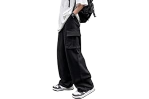 AIEOE Teenager Boys Cargo Trousers Y2K Vintage Baggy Jeans Wide Leg Streetwear Hip Hop Cargo Trousers Casual Straight Bootcut Jeans Denim Jeans - 155-185 cm
