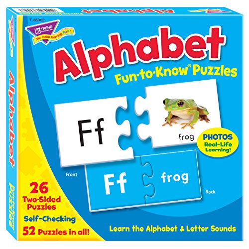 Fun To Know 52-Piece 333G Paper Fun To Know Puzzles Alphabet, White