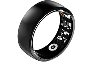 ‎BEMI Smartring Bemi Revo Smart Ring, Wodoodporny Pierścień Fitness z Bluetooth 5.2, Monitorowanie Aktywności, Akcelerometr, Polerowana Stal Nierdzewna (czarny, 17)